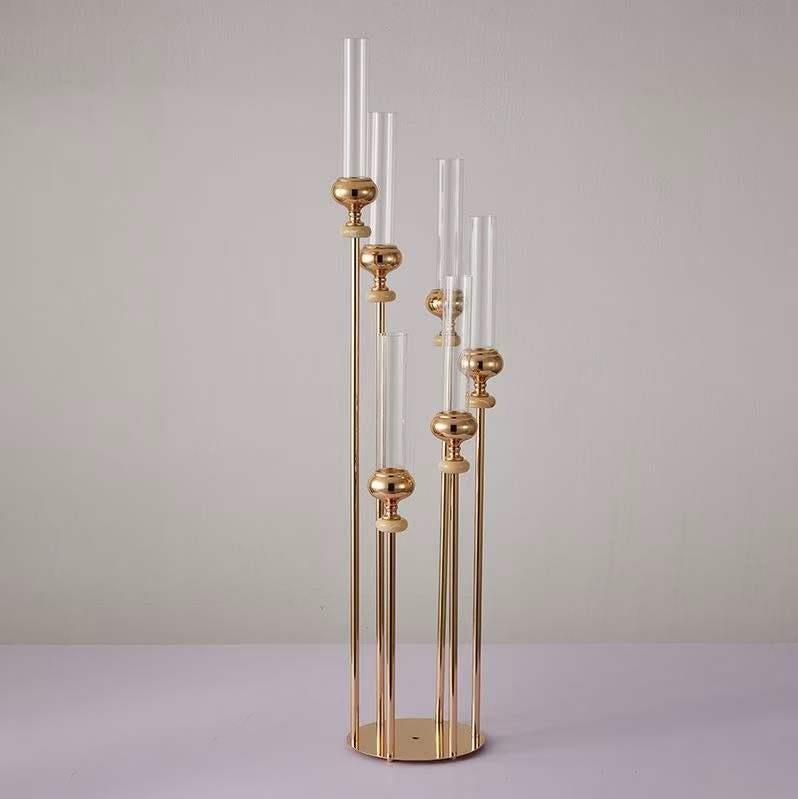 6 pipe metal display stand with round plastic top, 125 CM