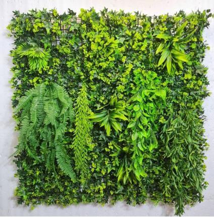 Decorative green backdrop with lifelike