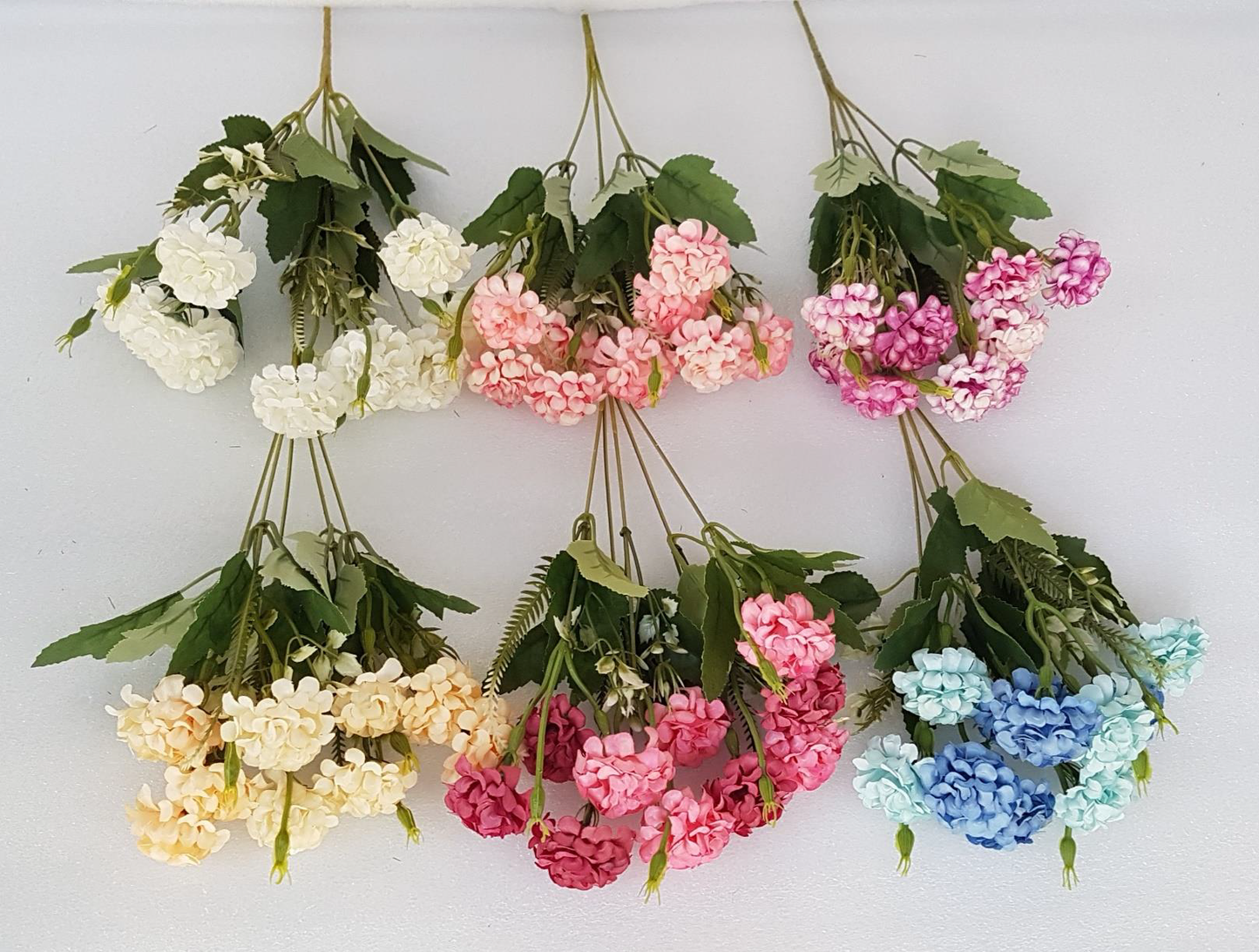 Artificial Ball Hydrangea Bunch x 10 flowers (6 colours)