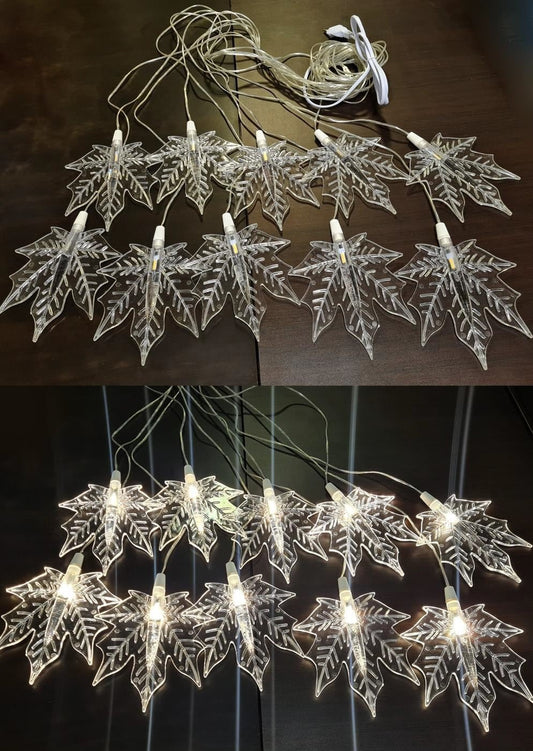 acrylic maple leaf hanging Led 10 pc