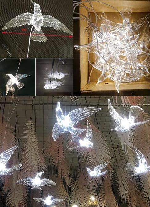 Acrylic bird LED hanging decorator