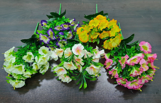 Artificial Morning Glory Bunch x 6 + Fillers (5 colours)